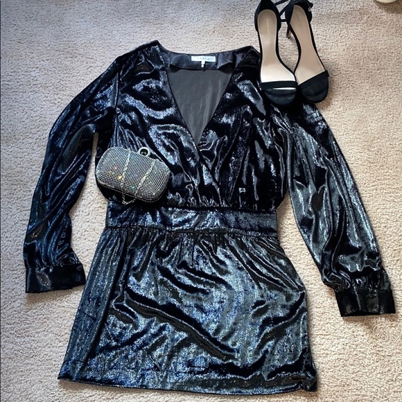 Frame Denim Dresses & Skirts - FRAME Metallic Velvet Dress in Black